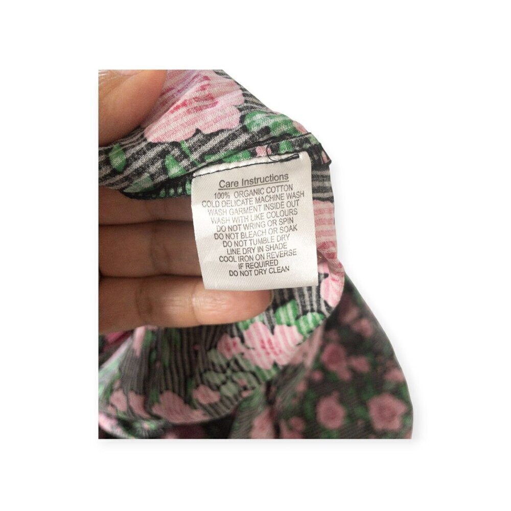 Princess Highway Sundress Dress Pink Floral Romantic SZ M 100% Organic Cotton - Picture 7 of 12